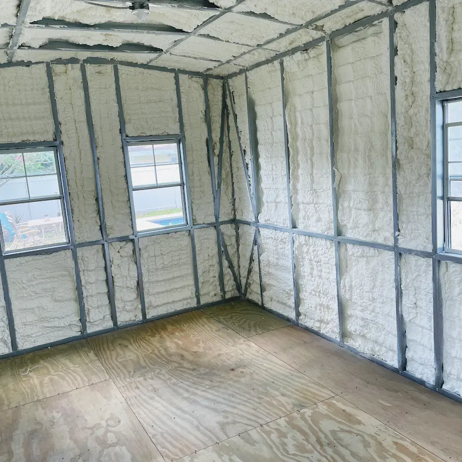 Closed-cell spray foam insulation applied to wall cavities in a residential project in Ballenger Creek
